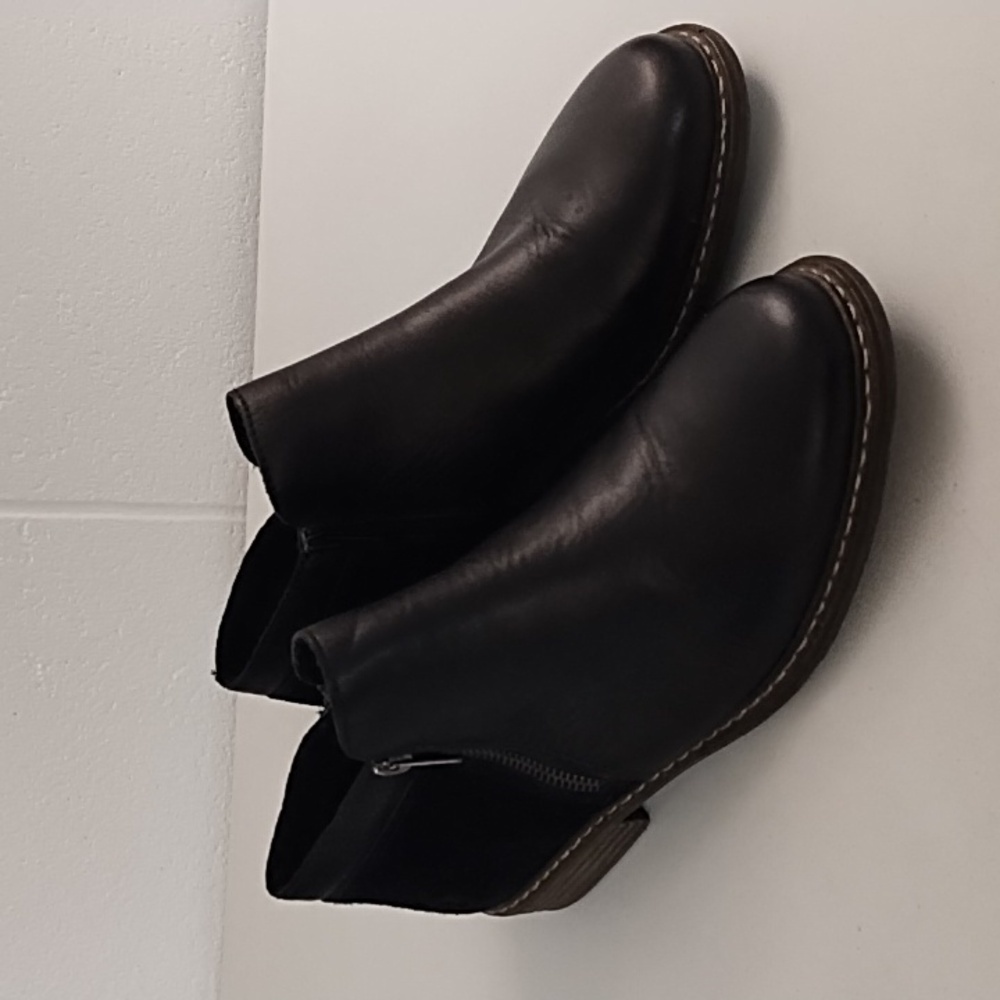 Rieker Leather & Suede Black Side Zip Ankle Boot Anti Stress